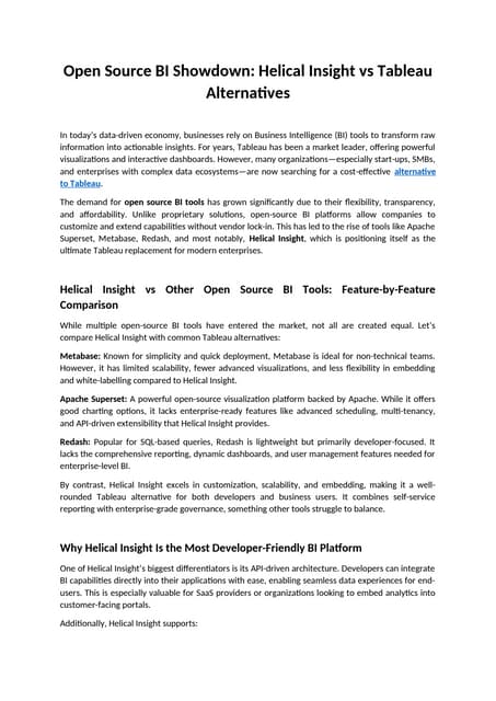 Open Source BI Showdown Helical Insight vs Tableau Alternatives.docx