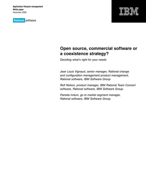 Open source, commercial or a co-existance strategy