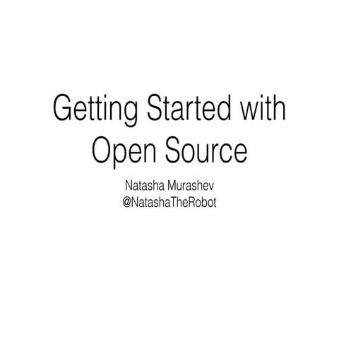 Getting Started with Open Source