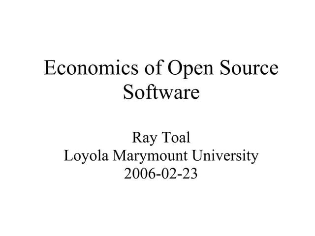 Economics of Open Source Software