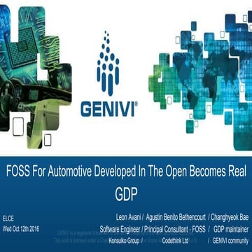 Open Source for automotive developed in the open becomes real. GDP