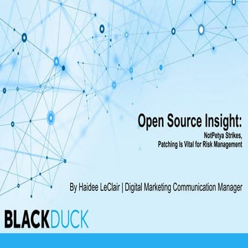 Open Source Insight:  NotPetya Strikes,  Patching Is Vital for Risk Management