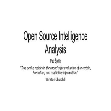 Open source intelligence analysis