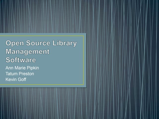 Open source library management software