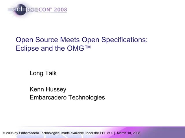 Open Source Meets Open Specifications