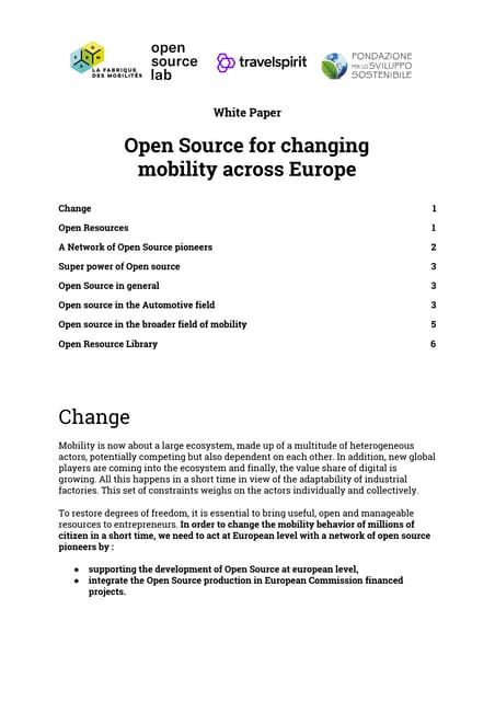 Open source & mobility in europe  white paper