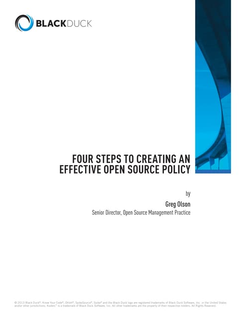 Four Steps to Creating an Effective Open Source Policy