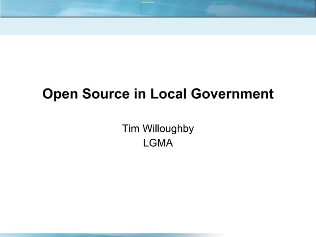 Open source presentation to lgma workshop april 2010