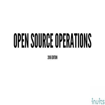 Open Source Operations
