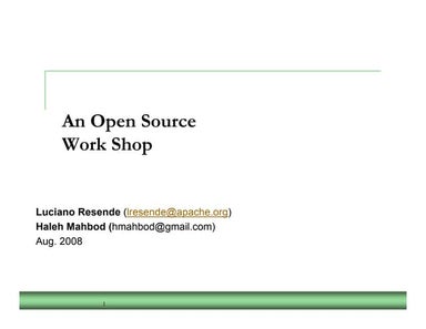 An Open Source Workshop