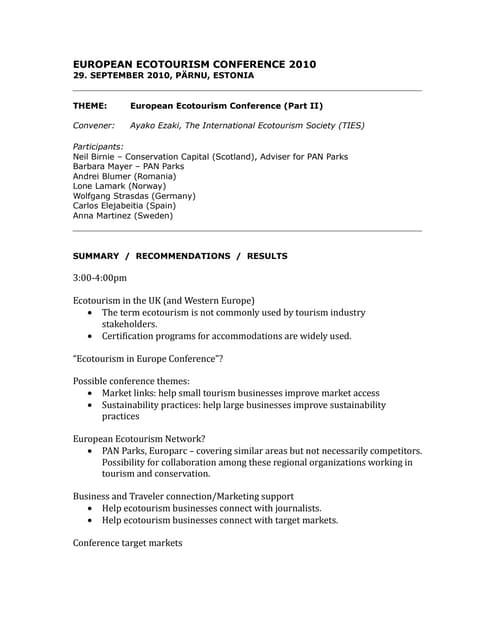 Open space report   european ecotou...