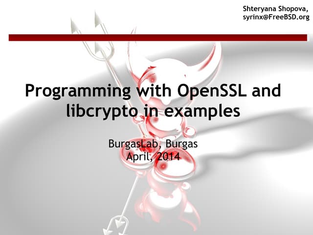 OpenSSL programming (still somewhat initial version)
