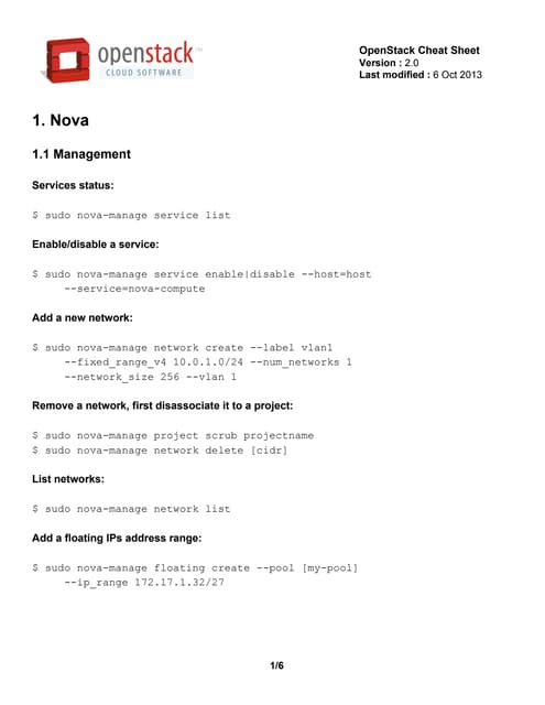 OpenStack Cheat Sheet V2