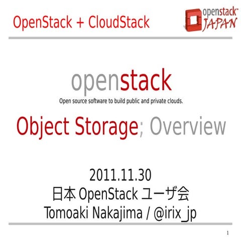 OpenStack Object Storage; Overview | PPT