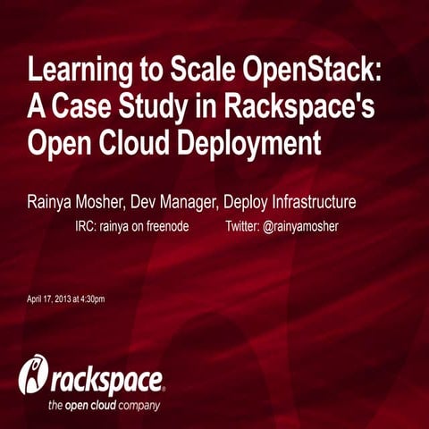 Learning to Scale OpenStack