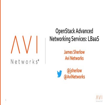 L4-L7 Application Services with Avi Networks