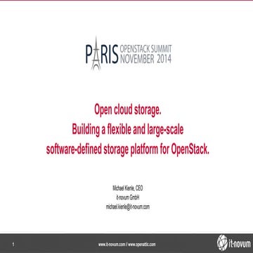 Open Cloud Storage @ OpenStack Summit Paris