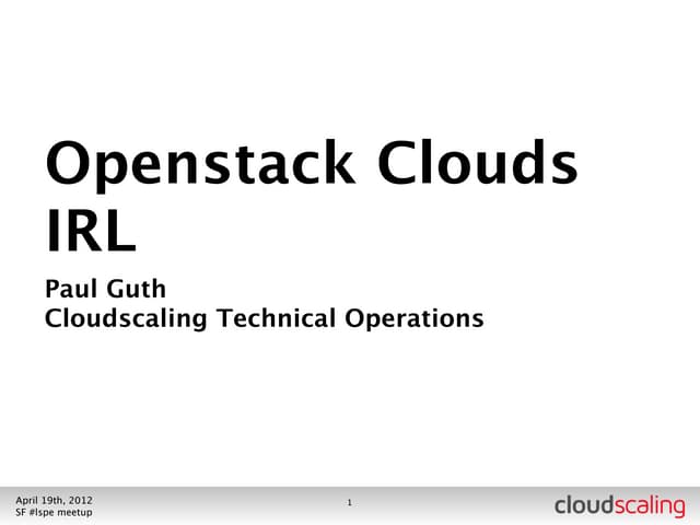 Openstack In Real Life