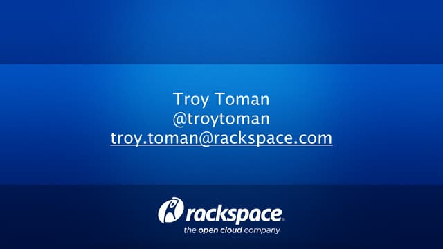 Troy Toman Keynote at OpenStack Summit - October 2012