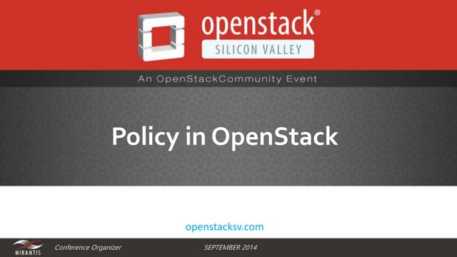 Policy in OpenStack - Martin Casado...