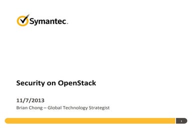 Openstack security presentation 2013
