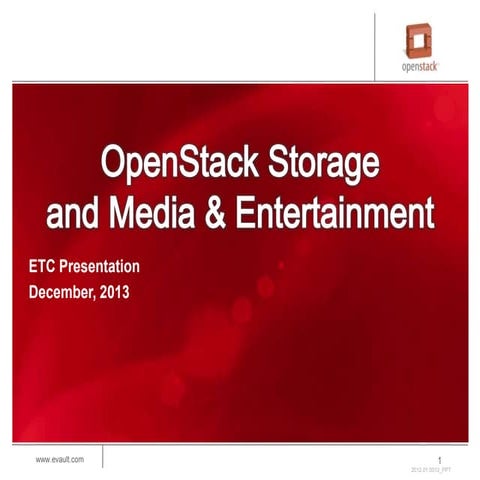 OpenStack Storage and Media & Entertainment | PPT