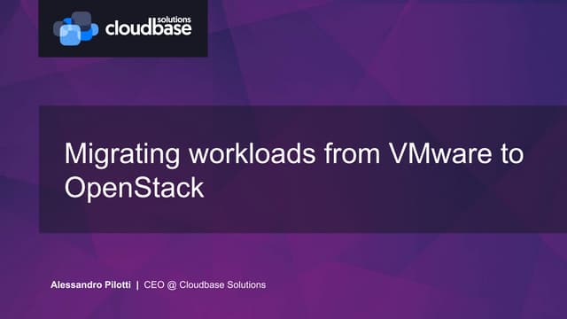Strategies for migrating workloads from VMware to OpenStack