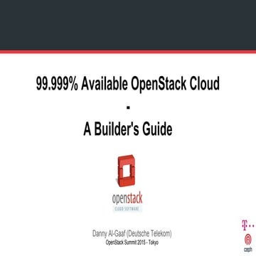 99.999% Available OpenStack Cloud - A Builder's Guide