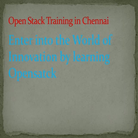 Open stack training in chennai