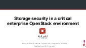 Storage security in a critical enterprise OpenStack environment