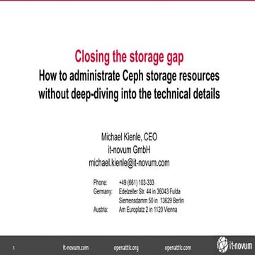 Closing the Storage gap - presentation from OpenStack Summit in Vancouver 2015