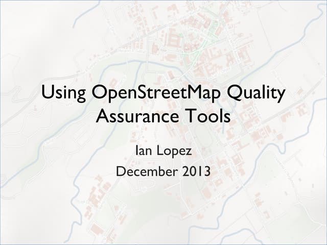 OpenStreetMap QA tools