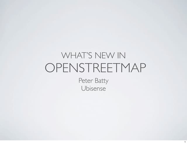What's new with OpenStreetMap
