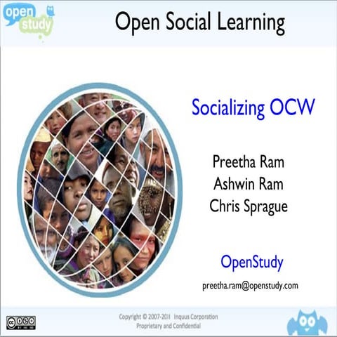 OpenStudy at OCWC May 2011: Preetha Ram