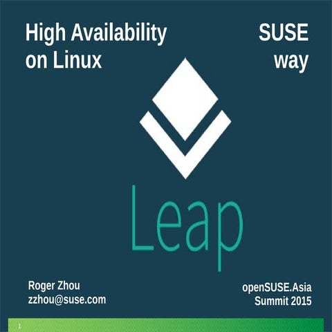 Linux High Availability Overview - openSUSE.Asia Summit 2015 