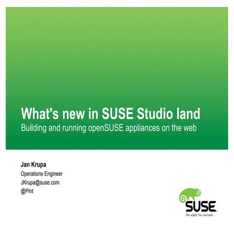 What's new in SUSE Studio land
