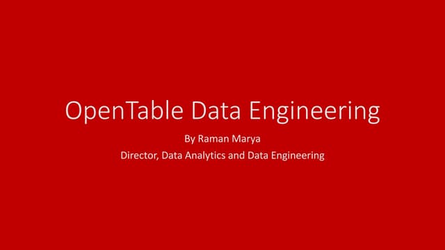 How OpenTable uses Big Data to impact growth by Raman Marya