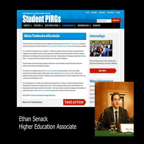 Open Textbook Summit 2014 - Engaging Student on Campus (StudentPIRGs)