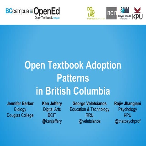 Open textbook adoption patterns in British Columbia