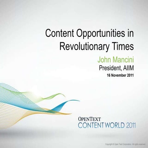 Content Opportunities in Revolutionary Times
