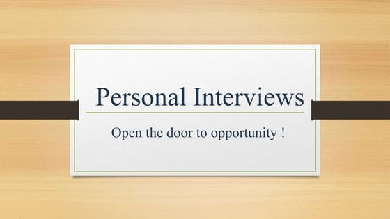 Interview techniques | PPT