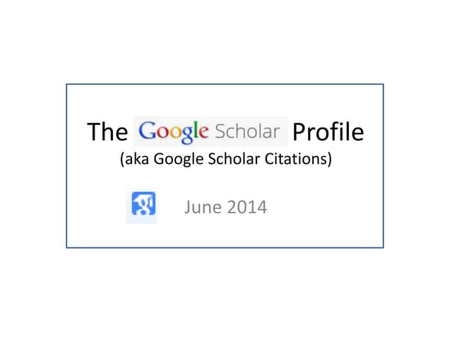 How to set up your Google Scholar p...