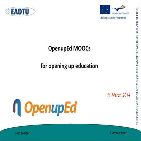 OpenupEd MOOCs for opening up education