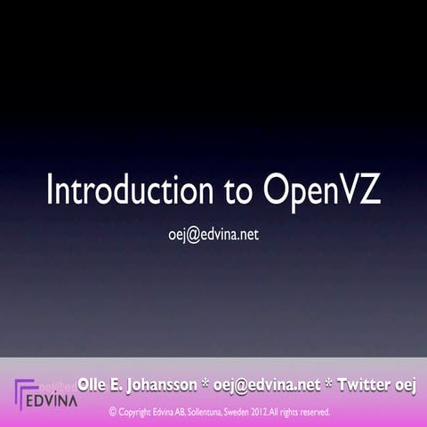 Openvz - a quick introduction