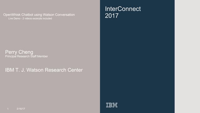 OpenWhisk ChatBot InterConnect 2017
