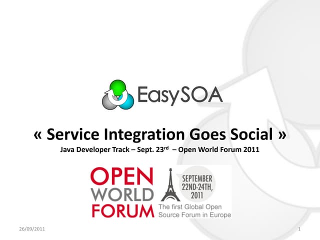 Service Integration Goes Social with EasySOA - OpenWorldForum 2011