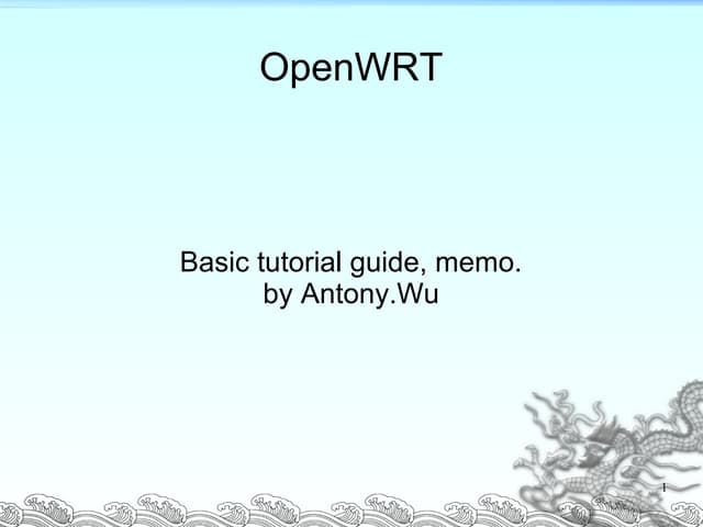 OpenWRT guide and memo