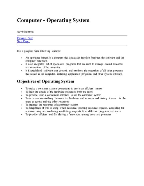 Operating system