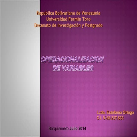 OPERACIONALIZACION DE VARIABLES