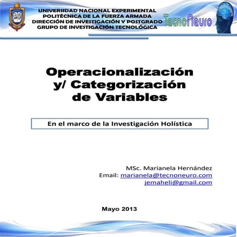 Operacionalizacion de variables  